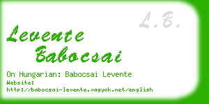 levente babocsai business card